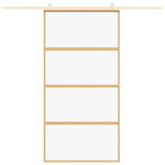 Porta Scorrevole Oro 102,5x205 Vetro Trasparente ESG Alluminio