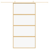 Porta Scorrevole Oro 102,5x205 Vetro Trasparente ESG Alluminio