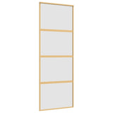 Porta Scorrevole Dorata 76x205 Vetro Smerigliato ESG Alluminio