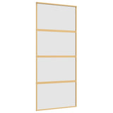 Porta Scorrevole Dorata 90x205 Vetro Smerigliato ESG Alluminio