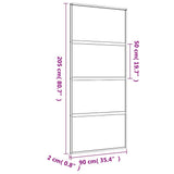 Porta Scorrevole Dorata 90x205 Vetro Smerigliato ESG Alluminio