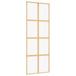 Porta Scorrevole Dorata 76x205 Vetro Trasparente ESG Alluminio