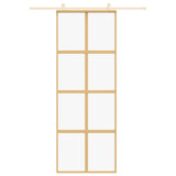 Porta Scorrevole Dorata 76x205 Vetro Trasparente ESG Alluminio