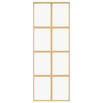 Porta Scorrevole Dorata 76x205 Vetro Trasparente ESG Alluminio