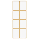 Porta Scorrevole Dorata 76x205 Vetro Trasparente ESG Alluminio