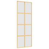 Porta Scorrevole Dorata 76x205 Vetro Smerigliato ESG Alluminio
