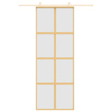 Porta Scorrevole Dorata 76x205 Vetro Smerigliato ESG Alluminio