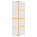 Porta Scorrevole Dorata 90x205 Vetro Smerigliato ESG Alluminio