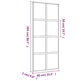Porta Scorrevole Dorata 90x205 Vetro Smerigliato ESG Alluminio