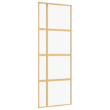 Porta Scorrevole Dorata 76x205 Vetro Trasparente ESG Alluminio