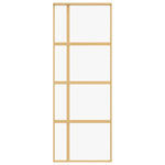 Porta Scorrevole Dorata 76x205 Vetro Trasparente ESG Alluminio