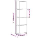 Porta Scorrevole Dorata 76x205 Vetro Trasparente ESG Alluminio