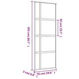 Porta Scorrevole Dorata 76x205 Vetro Trasparente ESG Alluminio