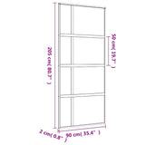 Porta Scorrevole Dorata 90x205 Vetro Trasparente ESG Alluminio