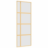 Porta Scorrevole Dorata 76x205 Vetro Smerigliato ESG Alluminio