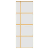 Porta Scorrevole Dorata 76x205 Vetro Smerigliato ESG Alluminio