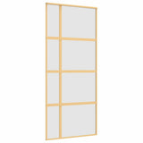 Porta Scorrevole Dorata 90x205 Vetro Smerigliato ESG Alluminio