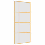 Porta Scorrevole Dorata 90x205 Vetro Smerigliato ESG Alluminio