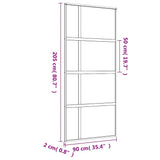 Porta Scorrevole Dorata 90x205 Vetro Smerigliato ESG Alluminio