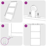 Porta Scorrevole Nera 102,5x205 cm Vetro Temperato e Alluminio