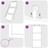 Porta Scorrevole Nera 90x205 cm in Vetro Temperato e Alluminio