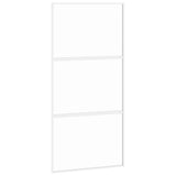 Porta Scorrevole Bianca 102,5x205cm Vetro Temperato e Alluminio