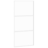 Porta Scorrevole Bianca 102,5x205cm Vetro Temperato e Alluminio