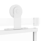 Porta Scorrevole Bianca 102,5x205cm Vetro Temperato e Alluminio