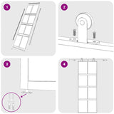 Porta Scorrevole Nera 90x205 cm in Vetro Temperato e Alluminio