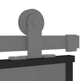 Porta Scorrevole Nera 102,5x205 cm Vetro Temperato e Alluminio