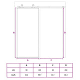 Porta Scorrevole Nera 90x205 cm in Vetro Temperato e Alluminio