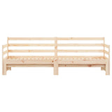 Divano Letto con Letto Estraibile 80x200cm Legno Massello Pino