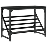 Scarpiera Nera 60x30x45 cm in Legno truciolato