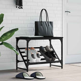 Scarpiera Nera 60x30x45 cm in Legno truciolato