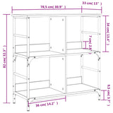 Libreria Rovere Fumo 78,5x33x82 cm in Legno truciolato
