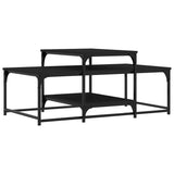 Tavolino da Salotto Nero 102x60x45 cm in Legno truciolato