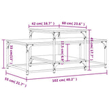Tavolino da Salotto Nero 102x60x45 cm in Legno truciolato