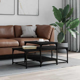 Tavolino da Salotto Nero 102x60x45 cm in Legno truciolato