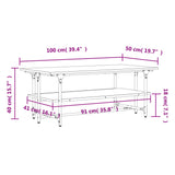 Tavolino Salotto Nero 100x50x40cm Legno truciolato