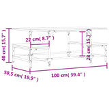 Tavolino Salotto Rovere Marrone 100x50,5x40cm Legno truciolato