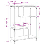 Libreria Nera 81x36x115 cm in Legno truciolato e Acciaio