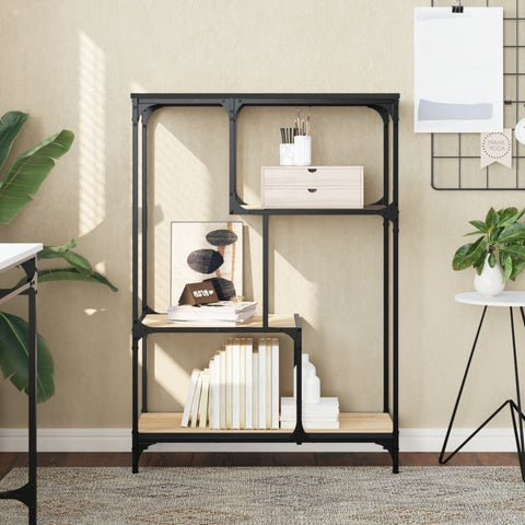 Libreria Rovere Sonoma 81x36x115 cm Legno truciolato e Acciaio