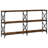 Tavolo Consolle Rovere Fumo 156x28x80,5 cm in Legno truciolato