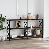 Tavolo Consolle Rovere Fumo 156x28x80,5 cm in Legno truciolato