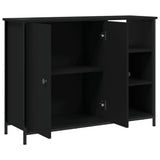 Credenza Nera 100x33x75 cm in Legno truciolato