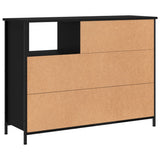 Credenza Nera 100x33x75 cm in Legno truciolato