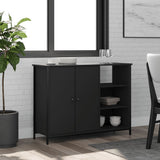 Credenza Nera 100x33x75 cm in Legno truciolato