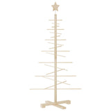 Albero di Natale Decorativo in Legno 125 cm Legno Massello Pino