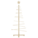 Albero di Natale Decorativo in Legno 125 cm Legno Massello Pino