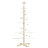 Albero di Natale Decorativo in Legno 125 cm Legno Massello Pino